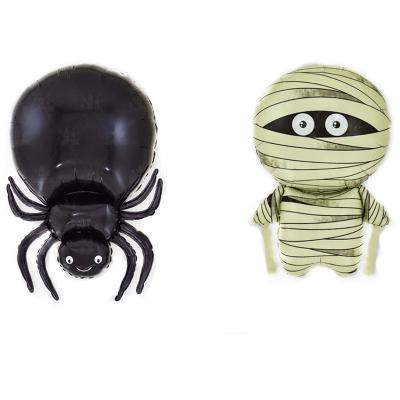 China New Modern Design Halloween Mummy Foil Balloon Spider Helium Balloon For Halloween Party Decoration for sale