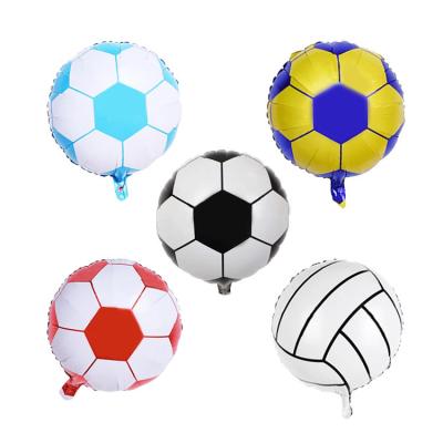 China Recycled Sports Theme Party Balloon 18inch Soccer Basketball Volleyball Foil Kids Birthday Decoration Toy Balloons for sale