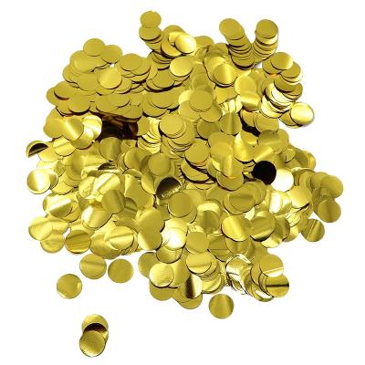 China Party Decoration 1 Inch Gold Silver Rose Gold Paper Confetti Circle Tissue Party Table Confetti, Round Shaped Metallic Paper Confetti for sale