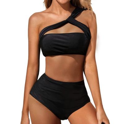 China Breathable Fashion Hot Sale Women's Bikini Ever Sexy One-Shoulder Swimwear Two Piece Swimsuits For Women 2022 for sale