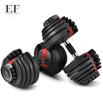 China Plated Dumbbell Ever Shape 24kg 52.5LB Fitness Equipment Gym Adjustable Dumbbell For Bodybuilding Custom Dumbbell Adjustable for sale