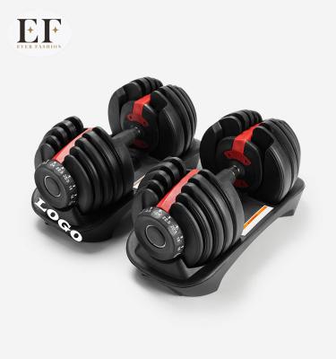 China Universal Shape Ever To 24kg 52.5LB Cheap Adjustable Fitness Equipment Gym Adjustable Dumbbell For Body Building Custom Dumbbell for sale