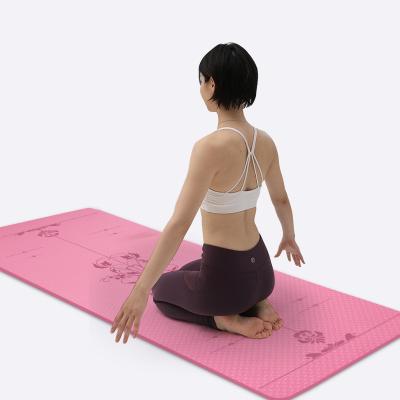 China 2021 Fitness Manufacturer Ever Fashion Band Yoga Mat 8mm Non-Standing Monoline Line Exercise Mat Wholesale Anti-Slip Mat for sale