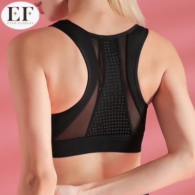 China Fashionable Running Mesh Stock Bra High Impact Sports Ladies Ever Fashion Breathable Knit Yoga Bra for sale