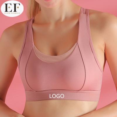 China Ever Fashion Promotion Yoga Mesh Shockproof Gathering High Impact Breathable Bra Sports Bra For Women 2021 for sale