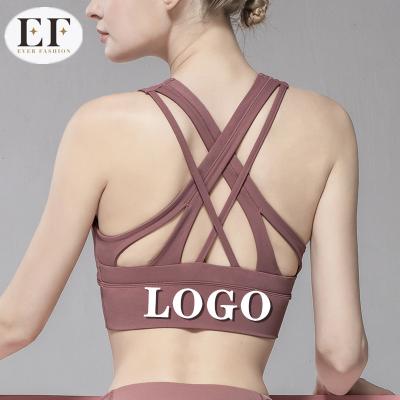 China Custom Logo Sports Bra Training Bra Girls Ever Breathable Hot Sale Private Label Fashion Push Up for sale