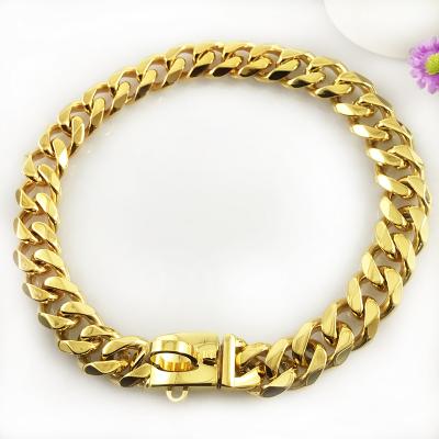 China 2021 Product Hot Sale Product Stainless Steel Pet Collar Dog Neck Chain Gold Stocked Dog Collar for sale