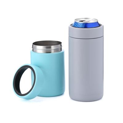 China Custom Stocked Metal Vacuum Insulated Double Wall Stainless Steel 12oz Can Cooler Box Rack for sale