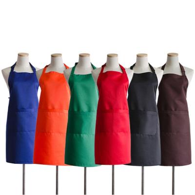 China Waist Adjustable Sleeveless Waterproof Garden Cleaning Apron With Pockets Polyester Chef Kitchen Aprons for sale