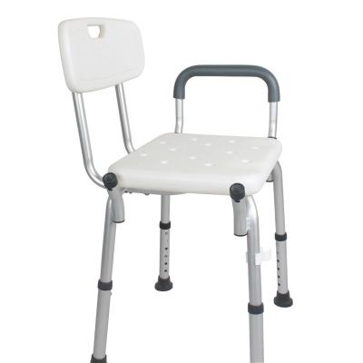 China Blow mold plate + aluminum alloy health care supplies adjustable shower chair bathing chairs bath bench assistive device for sale