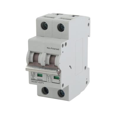 China Factory Hot Sales Nedb7-63/Pv-63A/2P PV Mini Auto Circuit Breaker 6KA DC for sale