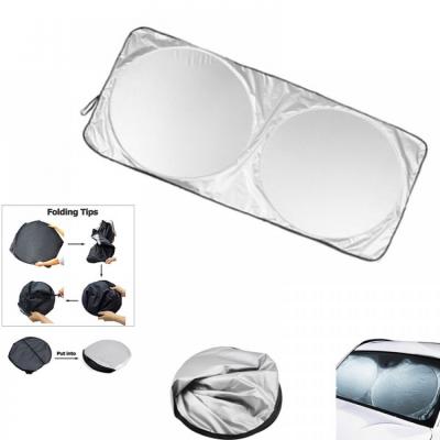 China Promotional Folding Polyester Car Windshield Sun Shade for sale