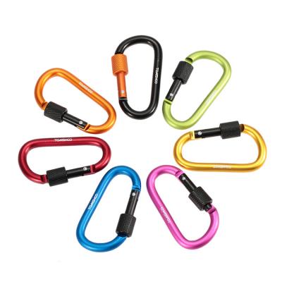 China Metal Camping D Shape Screw Lock Carabiner Snap Hook (Anodized Aluminum) for sale