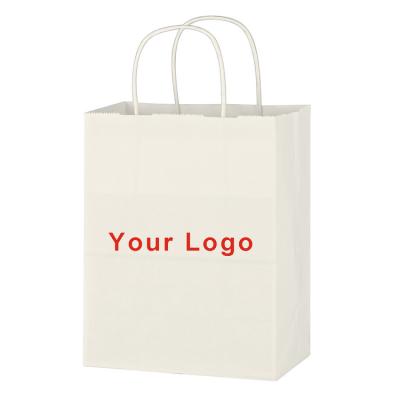 China Recyclable Printed White Paper Kraft Bag for sale