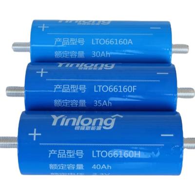 China Folklifts Electric Hot Sale Yinlong LTO Battery 2.3V 35Ah 40Ah 10C High Speed ​​LTO 40Ah 66160H for sale