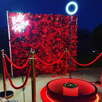 China 360 Free Logo Customization 360 Photo Booth Colored Ring Lights 360 Glass Photo Booth Machine for Party Themed and Weddings for sale