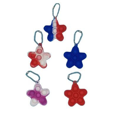 China Anti-Anxiety Key Chain Mini Fidget Toys Silicone Squeeze Keychain Toy Custom Shape Sensory Fidget Decompression Noise Fidget Keychain for sale