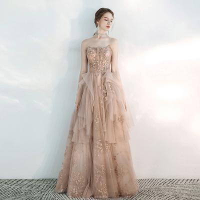 China 2021 Elegant Luxury Bridal Dressing Gown Anti-Static Tulle Lady Party Maxi Evening Gowns Wedding Dress for sale