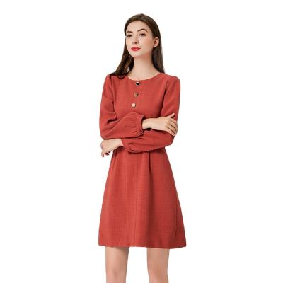 China 2022 Spring New Design Women Anti-Static Casual Red Long Sleeves Dress Button Front Blazer Dresses for sale