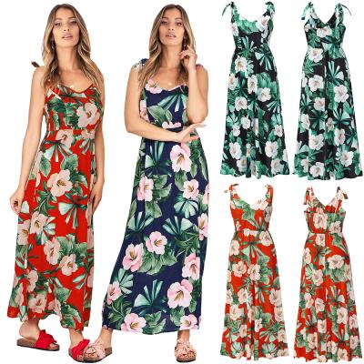 China Hot Sale Anti-Static Women's Summer Day Dresses Floral Casual Stain Plus Size Boho Dresses for sale