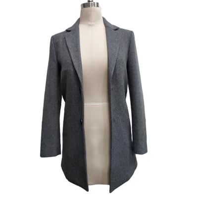 China Anti-wrinkle 2021 new winter style women long coated female gray Korean women's woolen coat for sale