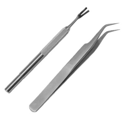 China Viable 2 in 1 Stainless Steel Tick Tweezers Professional Quick Tick Removal Tool for Dog Tick Removal from Cat Dog People Pet Supplies for sale