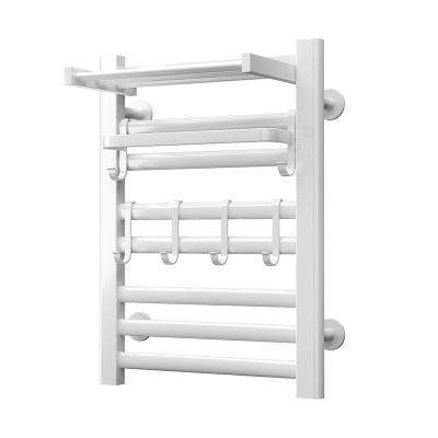 China Bathroom Heater 300W 220V 230V 110V UK Black White Standard Plug Electric Heated Towel Rack Heater Wall Mounted Aluminum Alloy for sale