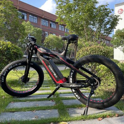 China Carbon fiber KONTAX electric bicycle 26 inch ebike frame carbon fiber mountain Ebike 1000w throttle cruiser bike for sale for sale