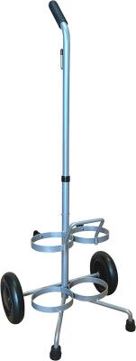 China Dual D / E Oxygen Cylinder Cart W / Adjustable Handle & Durable Powder - Coated Finish for sale