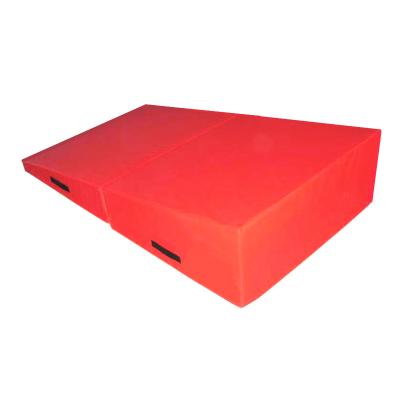 China Competition Training Foam Triangle Gym Wedge Folding Slope Gymnastics Cheese Rolling Mat for sale