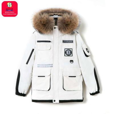 China Baoyue Warm Sale Breathable Men's Down Parka Ski Jacket Anorak Winter Coat With Detachable Hood for sale