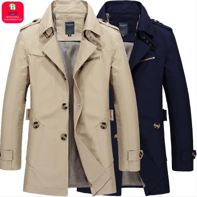 China Baoyue Breathable Pure Cotton Washed Lapel Jacket Men's Casual Mid Length Anorak Jacket Men's Jacket for sale