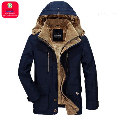 China Baoyue Breathable Thicken Warm Clothing Hooded Men's Coat Leisure Custom Windproof Jacket For Men Anorak Winter Plus Size Mens Jackets for sale