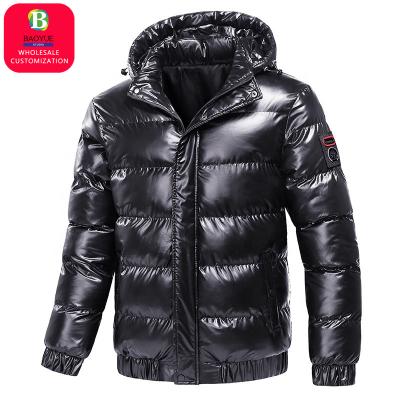 China Baoyue Breathable Shiny Outdoor Male Padded Bubble Warm Winter Mens Coats Stripper Jacket For Man for sale