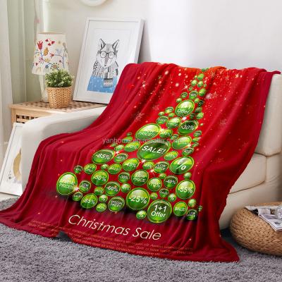 China Santa Merry Christmas Fleece Throw Blanket Kids Super Soft Red Festival Tree Print Custom Decor Travel Home Picnic Blankets Large Size for sale