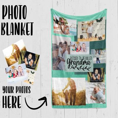 China Anti-Bacteria Personalized Throw Blanket Super Soft For Baby And Adult Custom Collage Fleece Blanket With My Own Photos Names Pictures for sale