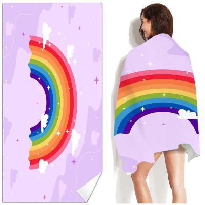 China Kid Safe Rainbows Beach Towels Towel Microfiber Stripe Personalized Summer 2022 for sale