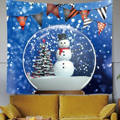 China CLASSIC Custom Printing Christmas Wall Tapestry Hanging Any Size Available Velvet Fleece Fabric Wall Tapestries For Christmas for sale