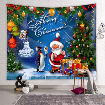 China CLASSIC Christmas Tapestry Wall Hanging Custom Design Soft Velvet Fabric Wall Tapestries With Led Light for sale