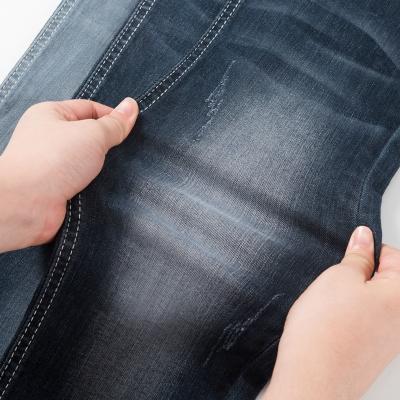 China Stain Resistant Recycled Polyester Cotton Jeans Skinny Denim Fabric for sale