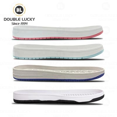 China Lucky Suelas Para Zapatos Wholesale High Quality Double Rubber Men's Basketball Shoe Outsoles Non-slip Sneaker Soles For Shoes for sale