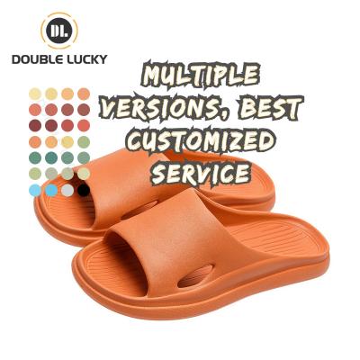 China Lucky Summer Indoor Double Feet Slipper Home Hotel Slippers Trend Fashion Bathroom Anti-slip Home Shower Sandals Non-Stinky for sale