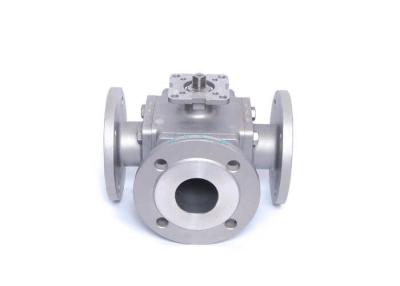 China PN16 PN25 PN40 3 Way WCB Flange End Ball Valve for sale