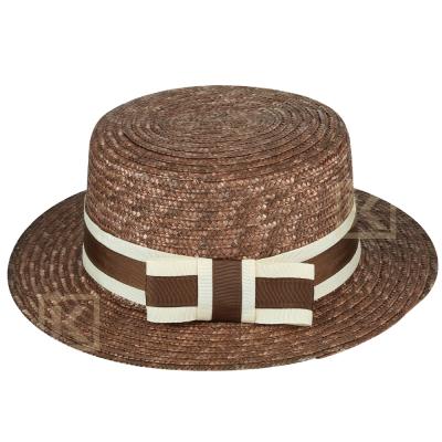 China JAKIJAYI Fashion Eco-Friendly Custom Ladies Fashion Straw Color Summer Flat Top Sun Hat Eco-Friendly Hot Sale Natural Hat for sale