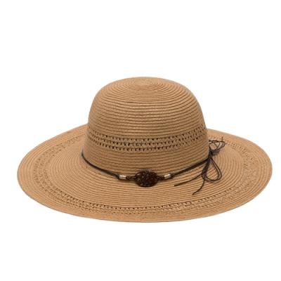 China Custom Fashion Dobby JAKIJAYI High-brimmed Soft Straw Hat Vellum Style Dobby Hat Ladies Wide Sun Hat for sale