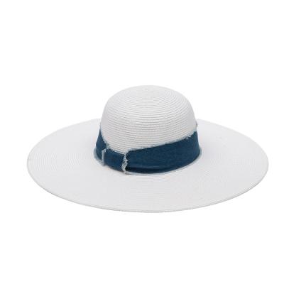 China Wholesale Popular Eco-Friendly Jean Sun Brand JAKIJAYI Summer Women Eco-Friendly Able Feminine Women Spill Off Straw Hats White for sale