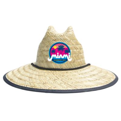 China Custom Logo Patch JAKIJAYI Lifeguard Hat High Quality Eco-Friendly Custom Straw Brim Hat Cowboy Panama Hat Wide Brim Eco-Friendly Hat Patch for sale