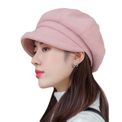 China Polyester Custom Korean Style Peaked By JOINT Wild Brim Beret Hats For Women for sale