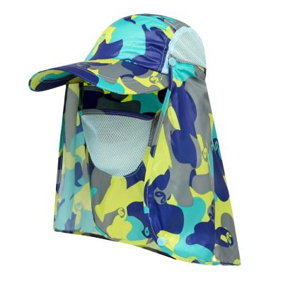 China Foldable Character OEM ODM ODM Hat With Wind Rope Sun Hats Big Wide Brim Fisherman's Hat Camouflage Camouflage Prints Bucket Hat for sale