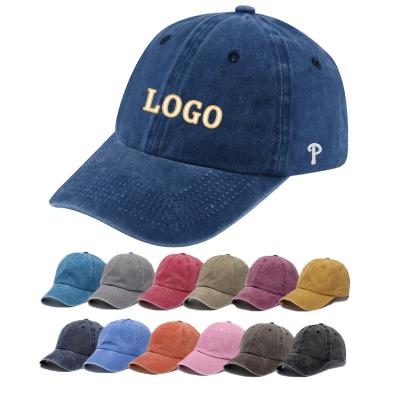 China breathable & waterproof breathable & Wholesale Unisex Waterproof Adjustable Cotton Custom Fitted 6 Panel Embroidery Custom Logo Plain Wash Men's Baseball Cap Hats for sale